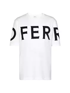 футболка с круглым вырезом и логотипом Ferragamo, черный
