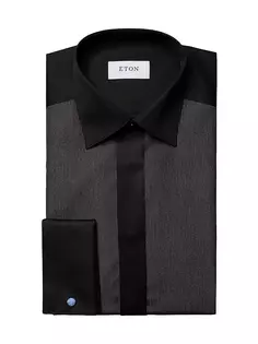 Деловая рубашка в полоску современного кроя Eton, черный
