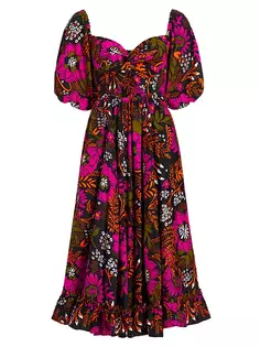 Платье миди Ajoke с цветочным вырезом Elisamama, мультиколор
