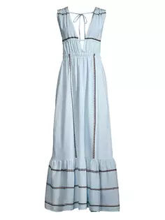 Платье макси Lelisa из хлопковой смеси Lemlem, цвет tutu blue