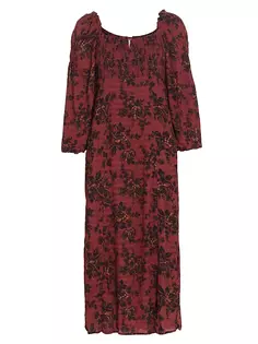 Платье миди с цветочным принтом Jaymes Free People, цвет burgundy combo