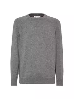 Кашемировый свитер в стиле свитшот Brunello Cucinelli, серый