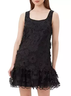 Мини-платье Anzu с цветочной вышивкой Trina Turk, черный