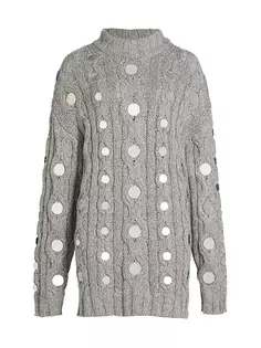 Хлопковый свитер вязки Beehive Staud, серый