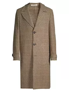 Шерстяное пальто Rain2 с узором «гусиные лапки» Massimo Alba, цвет pino