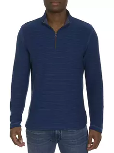 Вязаный пуловер Desmond с полумолнией до половины Robert Graham, темно-синий