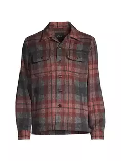 Куртка-рубашка свободного кроя в клетку Viggo Shadow Rails, цвет crimson shadow plaid