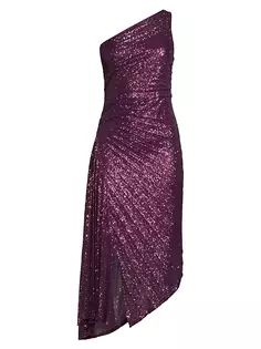 Асимметричное платье Ava с пайетками Ungaro, фиолетовый