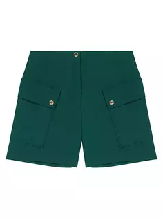 Структурированные шорты с карманами Maje, цвет bottle green