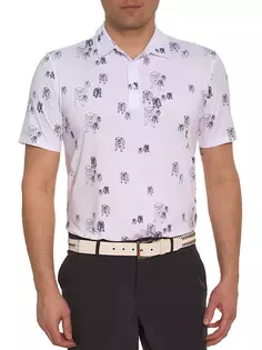 Трикотажная рубашка-поло с принтом «Бульдог» Robert Graham, белый