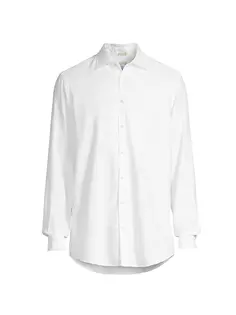 Рубашка из однотонной ткани Genova Massimo Alba, цвет bianco