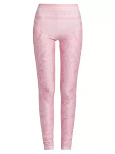 Леггинсы с принтом «Барокко» Versace, цвет pale pink