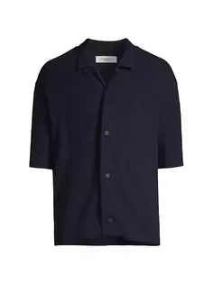 Трикотажная рубашка с полурукавами Le17Septembre, темно-синий