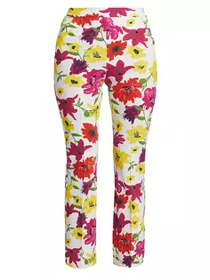 Укороченные брюки стрейч с цветочным принтом Nuccia Chiara Boni La Petite Robe, цвет vibrant flowers