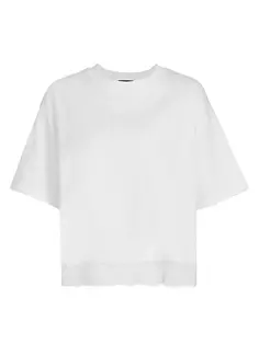 Укороченная футболка с кружевным подолом Atm Anthony Thomas Melillo, белый