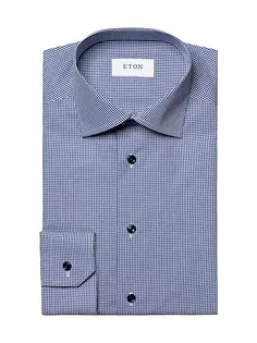 Рубашка в клетку современного кроя Eton, синий