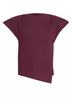 Асимметричная футболка Sebani с вырезом «лодочкой» Isabel Marant, цвет plum