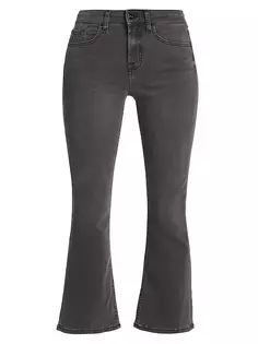 Укороченные расклешенные джинсы с низкой посадкой Jen7, черный