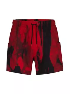 Быстросохнущие шорты для плавания с графическим принтом Hugo, красный