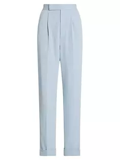 Шерстяные брюки Evanne со складками Ralph Lauren Collection, синий