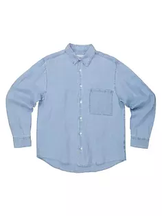 Льняная рубашка Quinn на пуговицах спереди Nn07, цвет light indigo