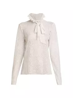 Прозрачная кружевная блузка с длинными рукавами Philosophy Di Lorenzo Serafini, белый