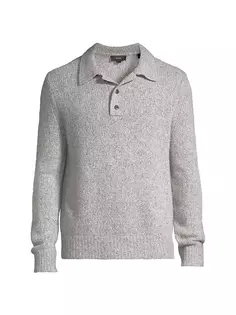 Плюшевый кашемировый свитер-поло Donegal Vince, серый