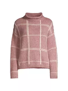 Клетчатый свитер из смеси альпаки Rosso35, цвет powder pink
