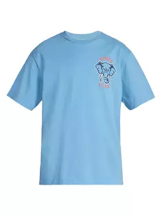 Футболка с логотипом слона Kenzo, голубой