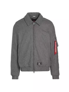 Шерстяная летная куртка Harrington Alpha Industries, цвет dark charcoal heather