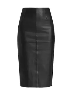 Кожаная юбка-миди Veda Bedford Reformation, черный