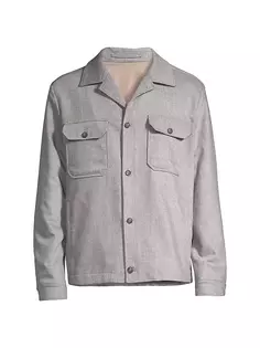 Шерстяная рубашка на пуговицах спереди Corneliani, серый