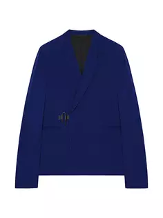 Шерстяная куртка узкого кроя с U-образным замком Givenchy, синий