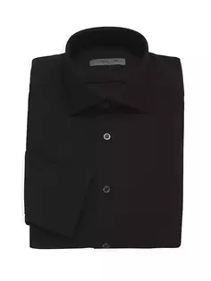 Рубашка на пуговицах из технического материала Corneliani, черный