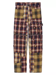 Съемные брюки «два в одном» из потертого денима с эффектом боро Givenchy, цвет multicolored
