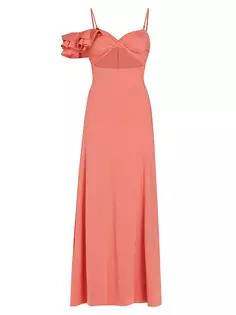 Платье макси с оборками Nodus Cavalieri Maygel Coronel, цвет tropical pink