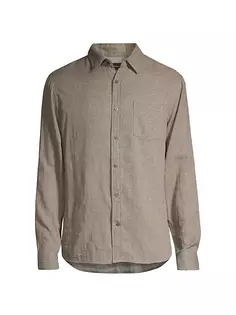 Хлопковая рубашка на пуговицах спереди Vince, цвет heather limestone