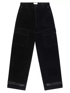 Бархатные широкие брюки-карго Rta, черный