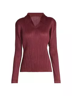 Октябрьский топ с воротником Pleats Please Issey Miyake, цвет burgundy