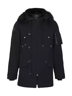 Летное пальто с отделкой из овчины для сноркелинга Avirex, черный