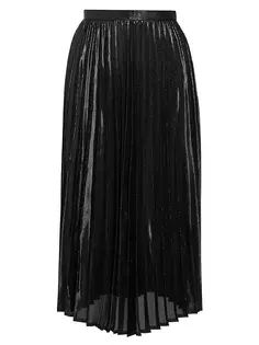 Плиссированная юбка-миди металлик Junya Watanabe, черный