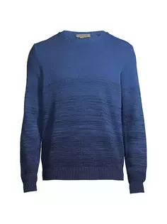 Хлопковый свитер с тиснением Corneliani, темно-синий