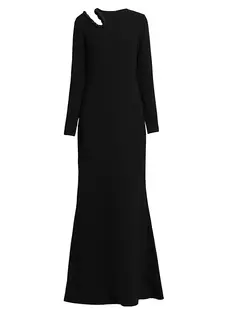 Расклешенное платье с декором Stella Mccartney, черный