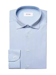 Рубашка приталенного кроя, эластичная в четырех направлениях Eton, синий