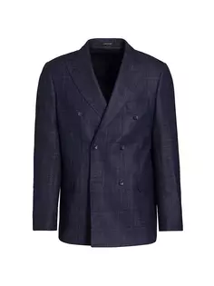 КОЛЛЕКЦИЯ Двубортное спортивное пальто в тон Saks Fifth Avenue, темно-синий