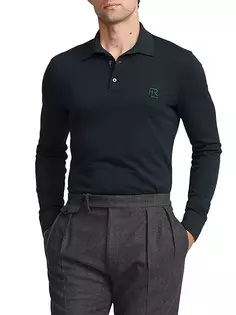 Шерстяная рубашка-поло с длинными рукавами Ralph Lauren Purple Label, цвет racing green