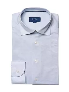 Роскошная трикотажная рубашка приталенного кроя Eton, синий
