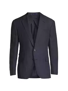 Куртка Kent из льна и шелковой парусины Ralph Lauren Purple Label, темно-синий