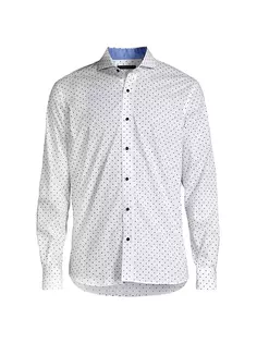Рубашка в горошек Woodward Icon Greyson, цвет arctic maltese