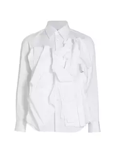 Хлопковая рубашка с рюшами Comme Des Garçons, белый